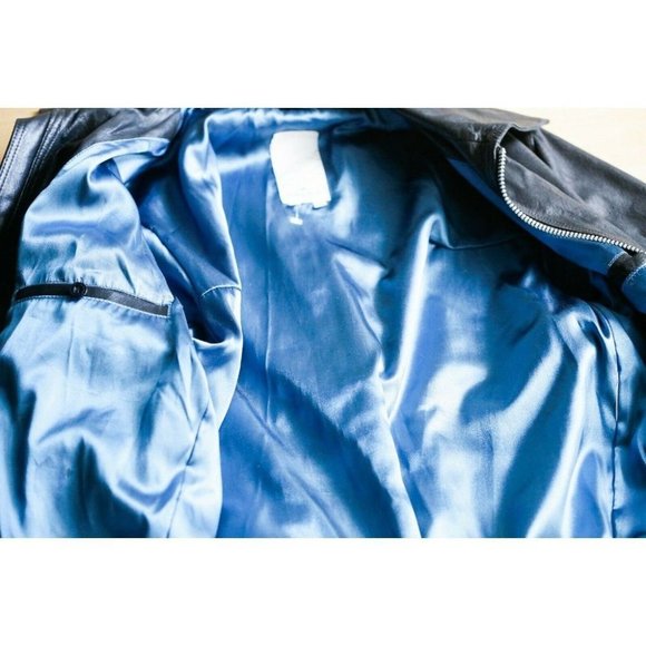 J.Lindeberg Men's Black Leather Classic Jacket w Chunky Zippers L - Picture 5 of 9